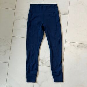 Lululemon In Movement 7/8 Leggings Ankle Navy High waisted with seam details 6